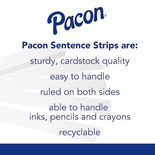 Pacon® White 3" x 24" Sentence Strips, 6 Packs of 100